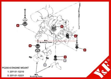 Mua OEM Komatsu Spare Parts PC200-6 Engine Mounting 20Y-01-12210 20Y-01-12221 online manufacture