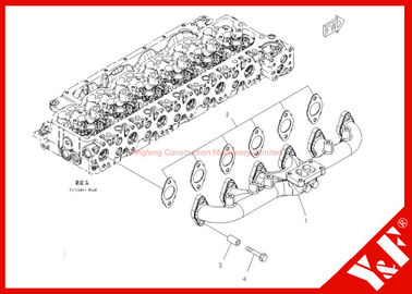 Construction Machinery Komatsu Excavator Parts PC200-8 Exhaust Manifold 6754-11-5110 6D102 Engine