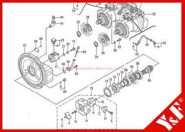 Hitachi Excavator Engine Drive coupling to Engine Flywheel Mounting Hydraulic Pump Shaft